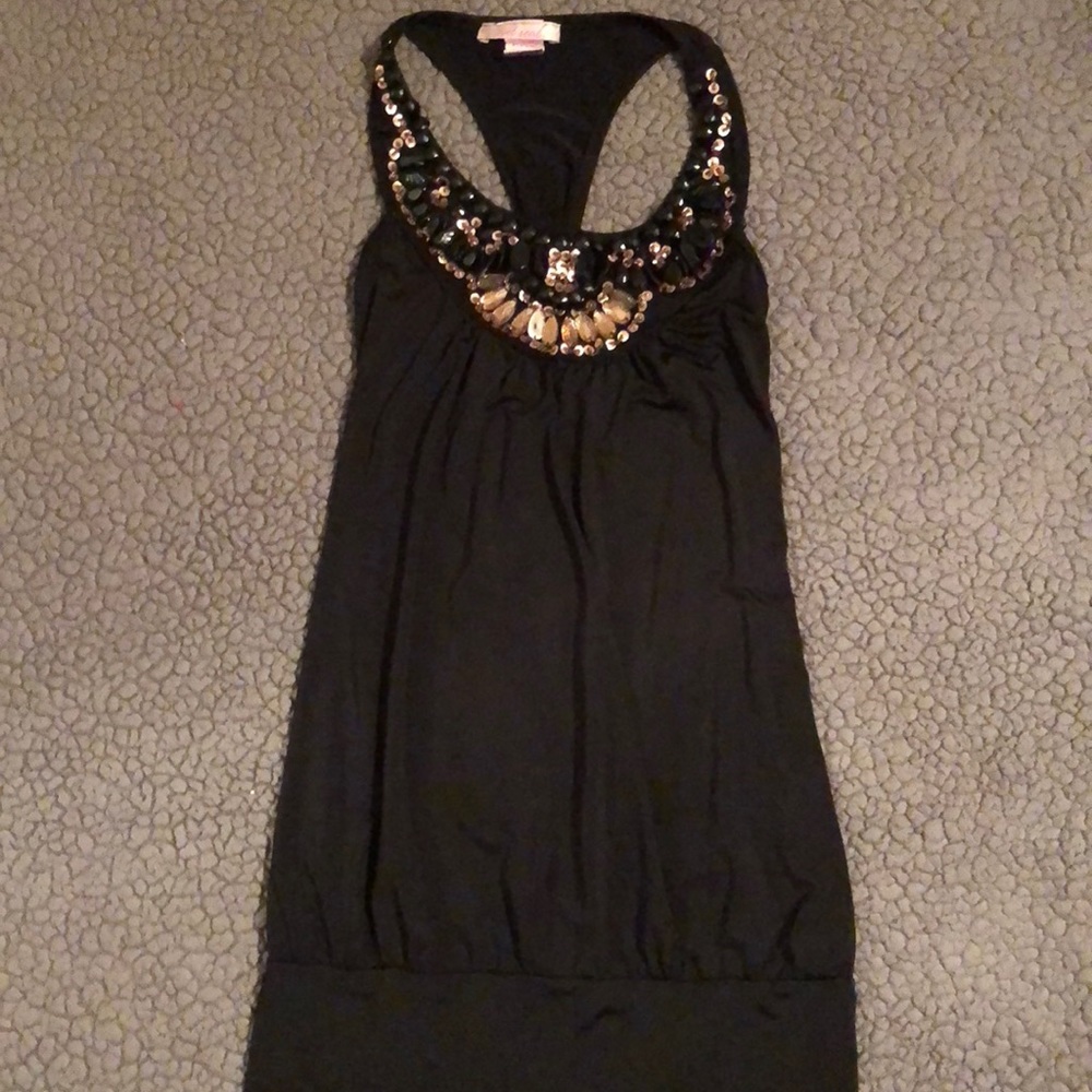 Dressy black beaded tank